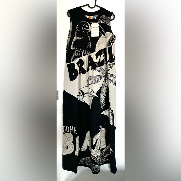 FARM Rio Dresses & Skirts - NWT Farm Rio T-shirt maxi dress Brazil tiered US S
